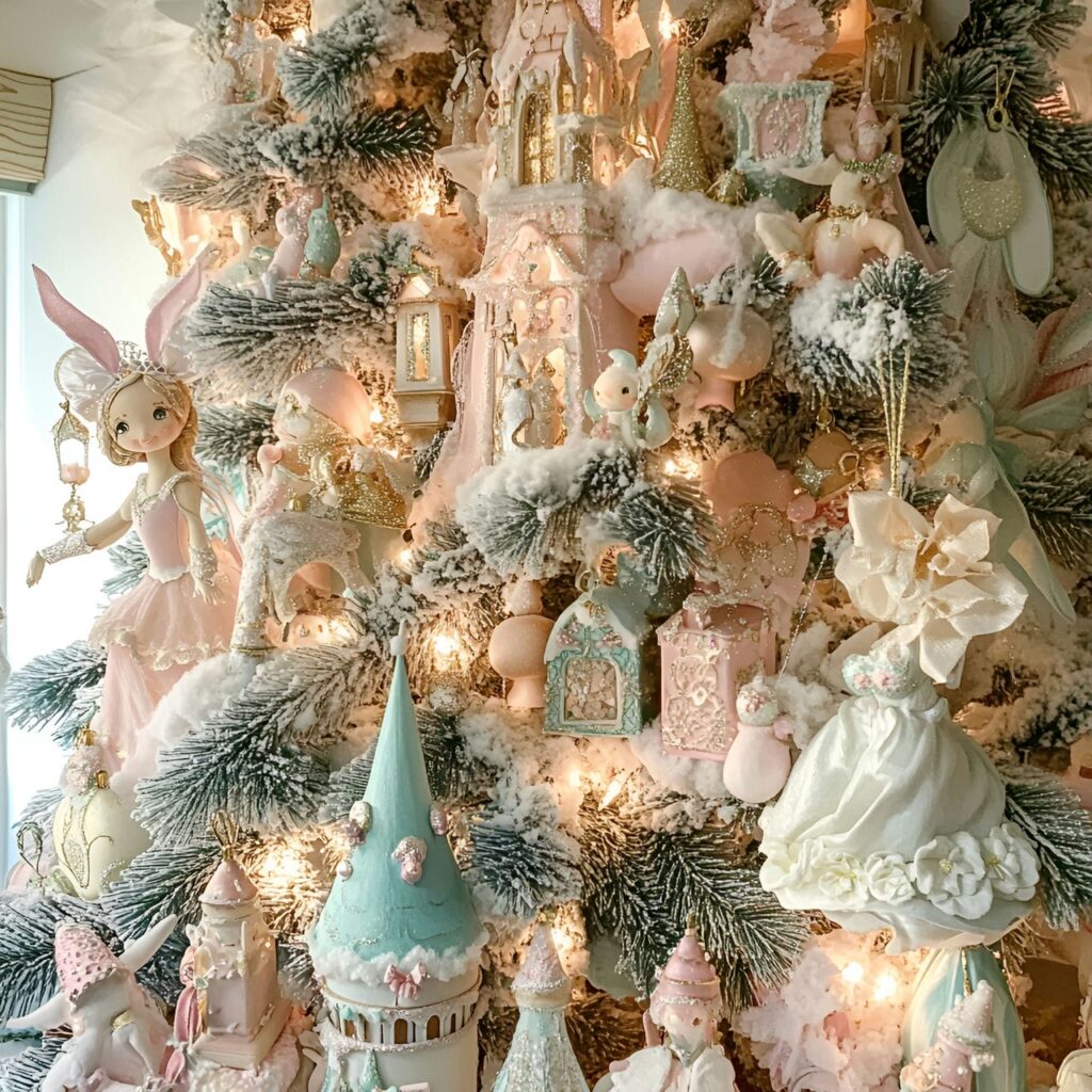 07. Pastel Fairy Tale Tree With Delicate Ribbons and Sparkling Lights