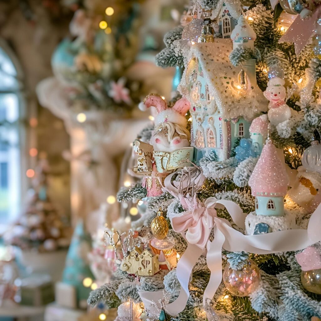 07. Pastel Fairy Tale Tree With Delicate Ribbons and Sparkling Lights