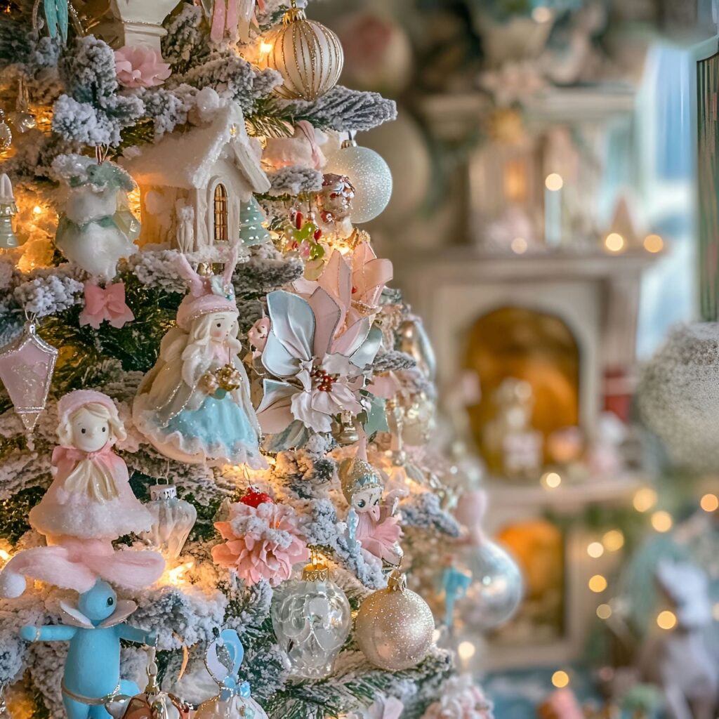 07. Pastel Fairy Tale Tree With Delicate Ribbons and Sparkling Lights