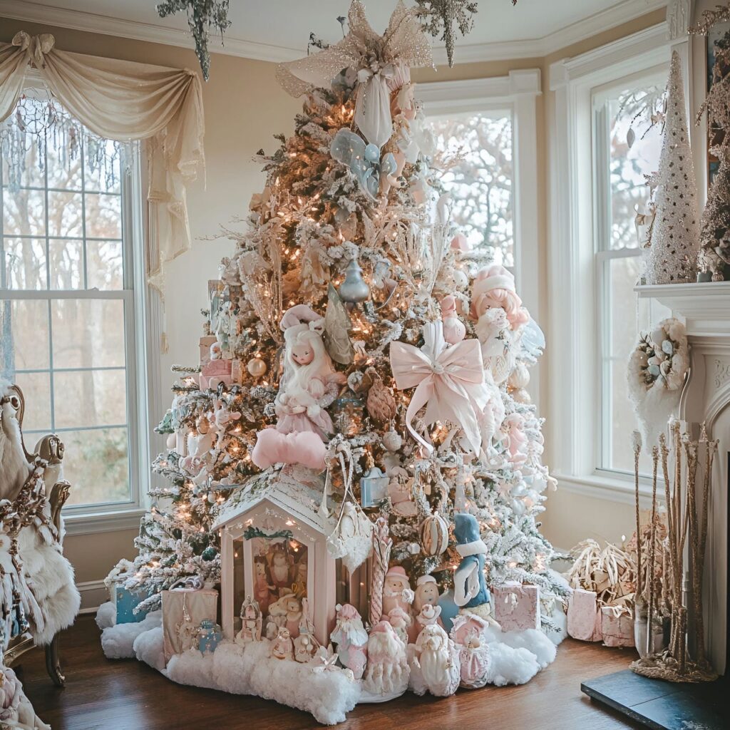 07. Pastel Fairy Tale Tree With Delicate Ribbons and Sparkling Lights