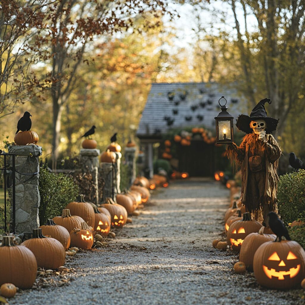 11. Pumpkin Lanterns and Scarecrow with Sinister Lantern Guard