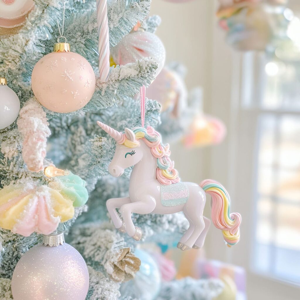 03. Rainbow Unicorn Dream Tree With Pastel Garlands and Unicorns