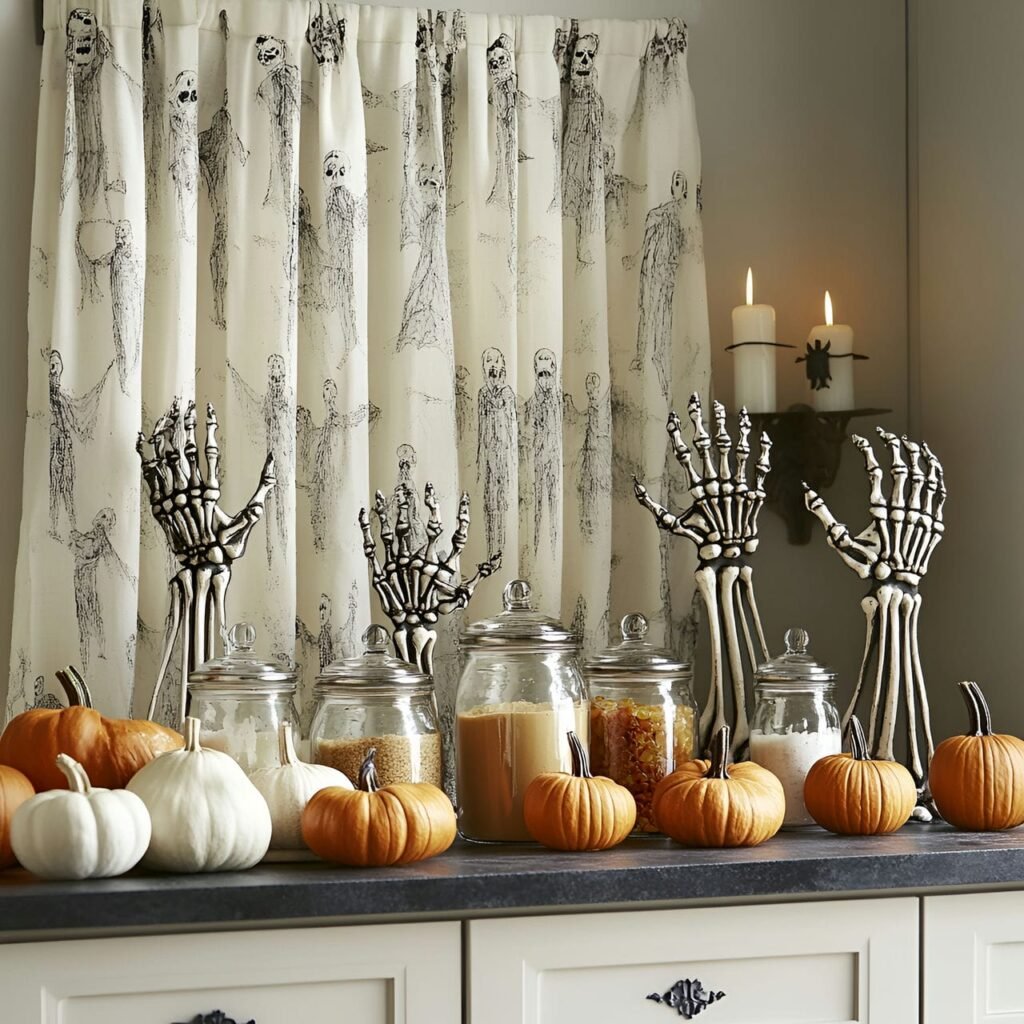 05. Skeleton Hand Condiment Holders in a Modern Kitchen