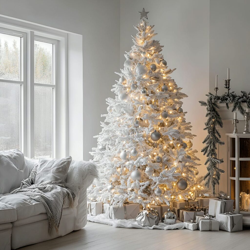 06. Sparkling Silver Tree with Glitter Ornaments