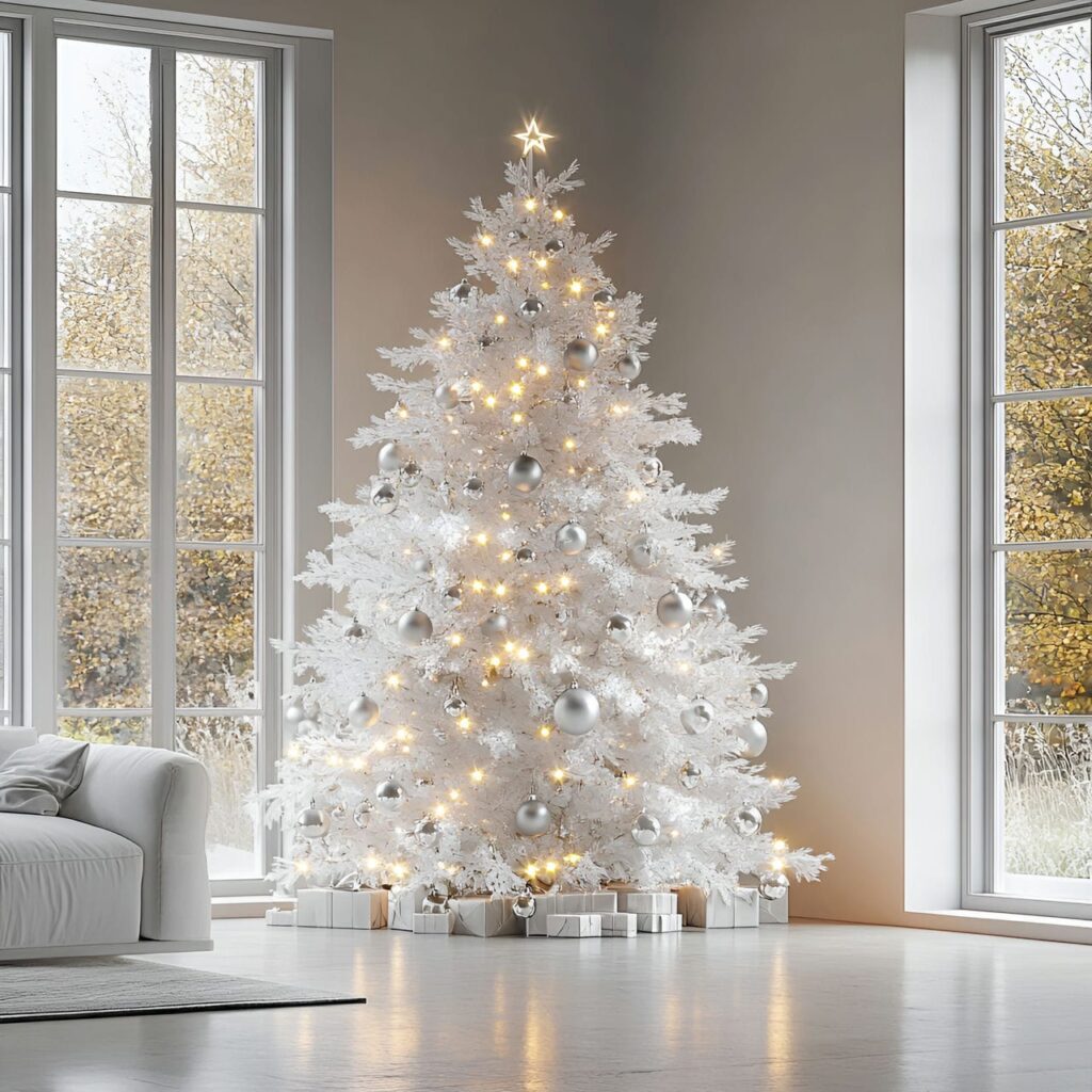 06. Sparkling Silver Tree with Glitter Ornaments