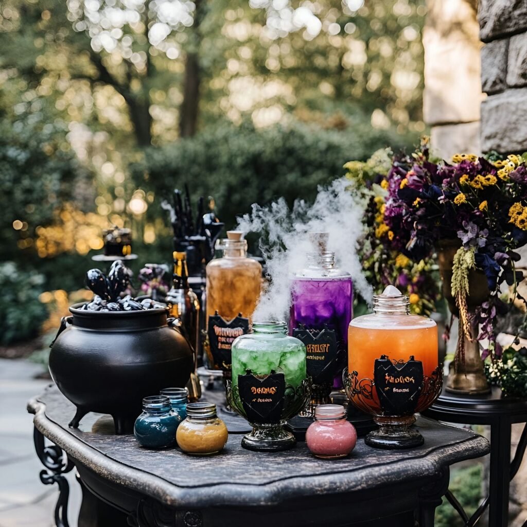 12. Witch's Brew Drink Station with Smoky Dry Ice Effects