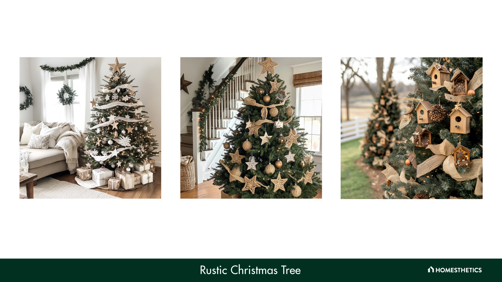 20 Rustic Christmas Trees Infusing Christmas Décor with Natural Charm