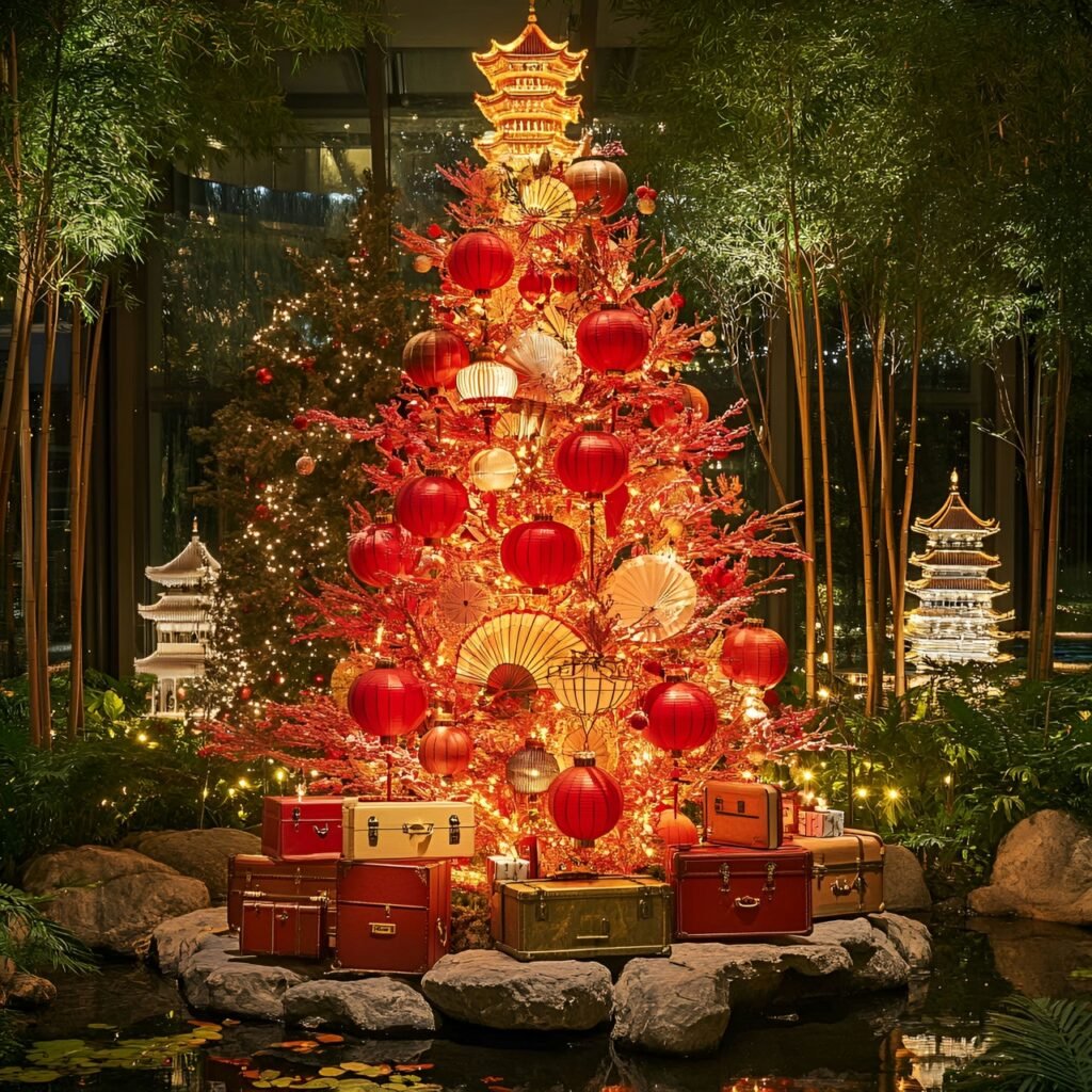 30. Travel-Inspired Christmas Tree: Journey Around the World in Festive Style