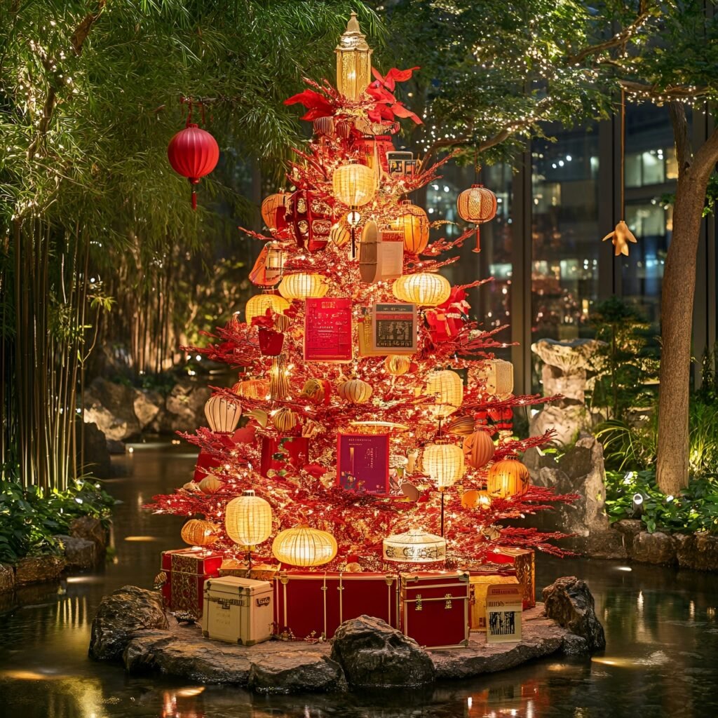 30. Travel-Inspired Christmas Tree: Journey Around the World in Festive Style