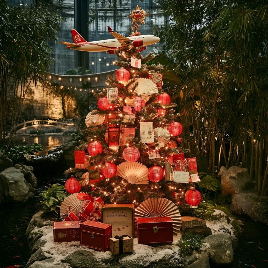 30. Travel-Inspired Christmas Tree: Journey Around the World in Festive Style