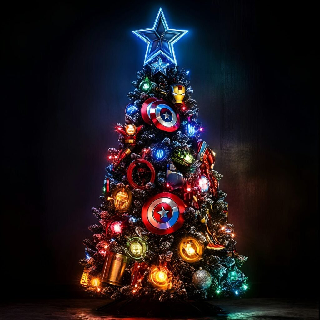 04. Marvel Superheroes Christmas Tree: Assemble a Heroic Holiday Display