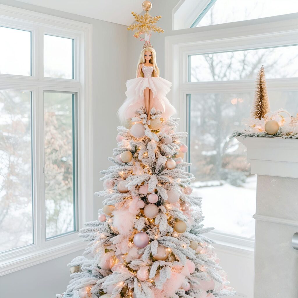 01. Barbie Glamour Pastel Christmas Tree with Pink and Gold Décor