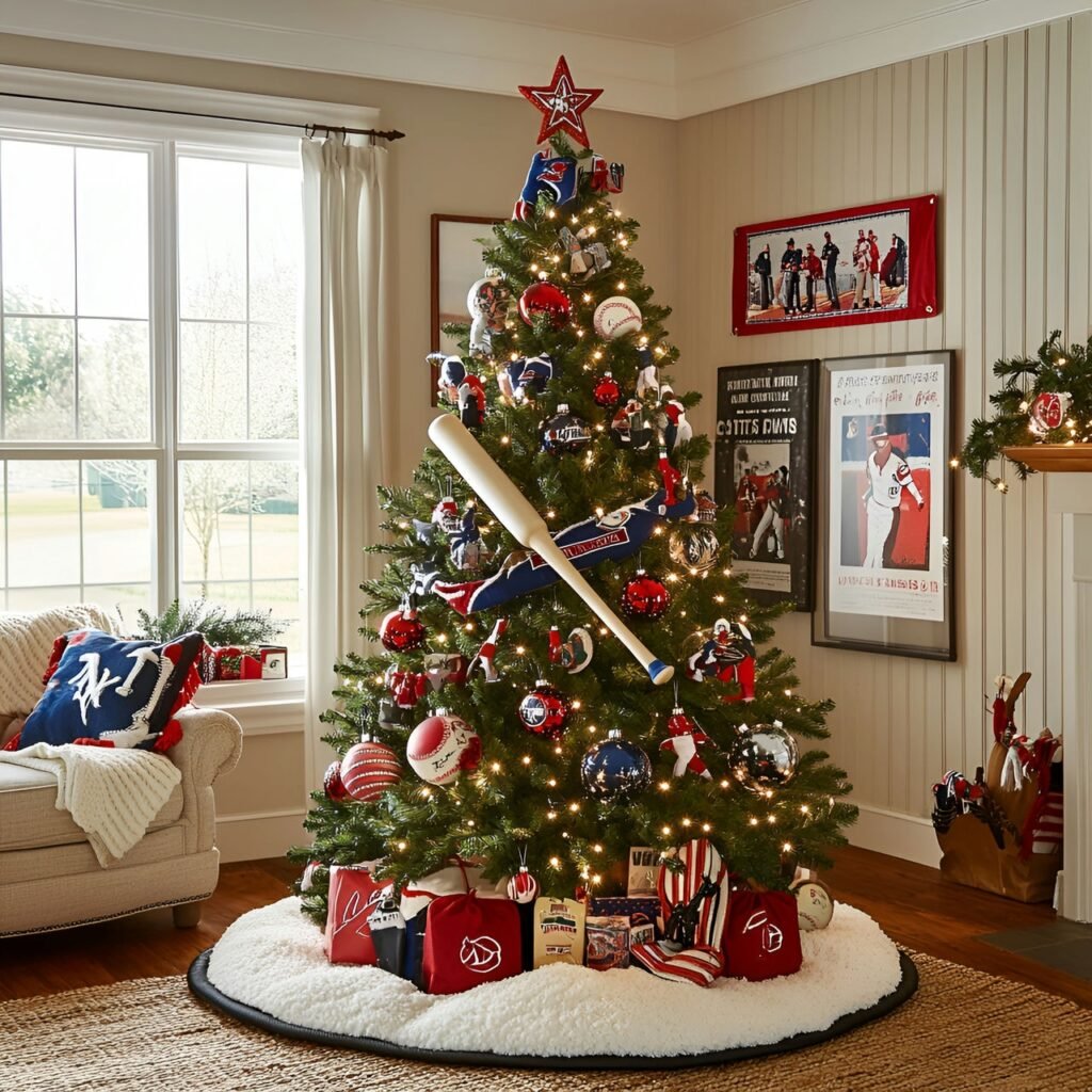 20. Sports Fan Christmas Tree: Deck the Halls with Team Spirit