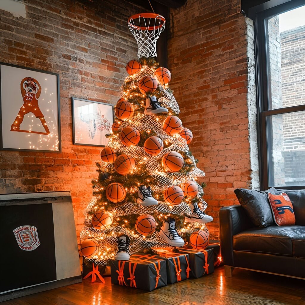 20. Sports Fan Christmas Tree: Deck the Halls with Team Spirit