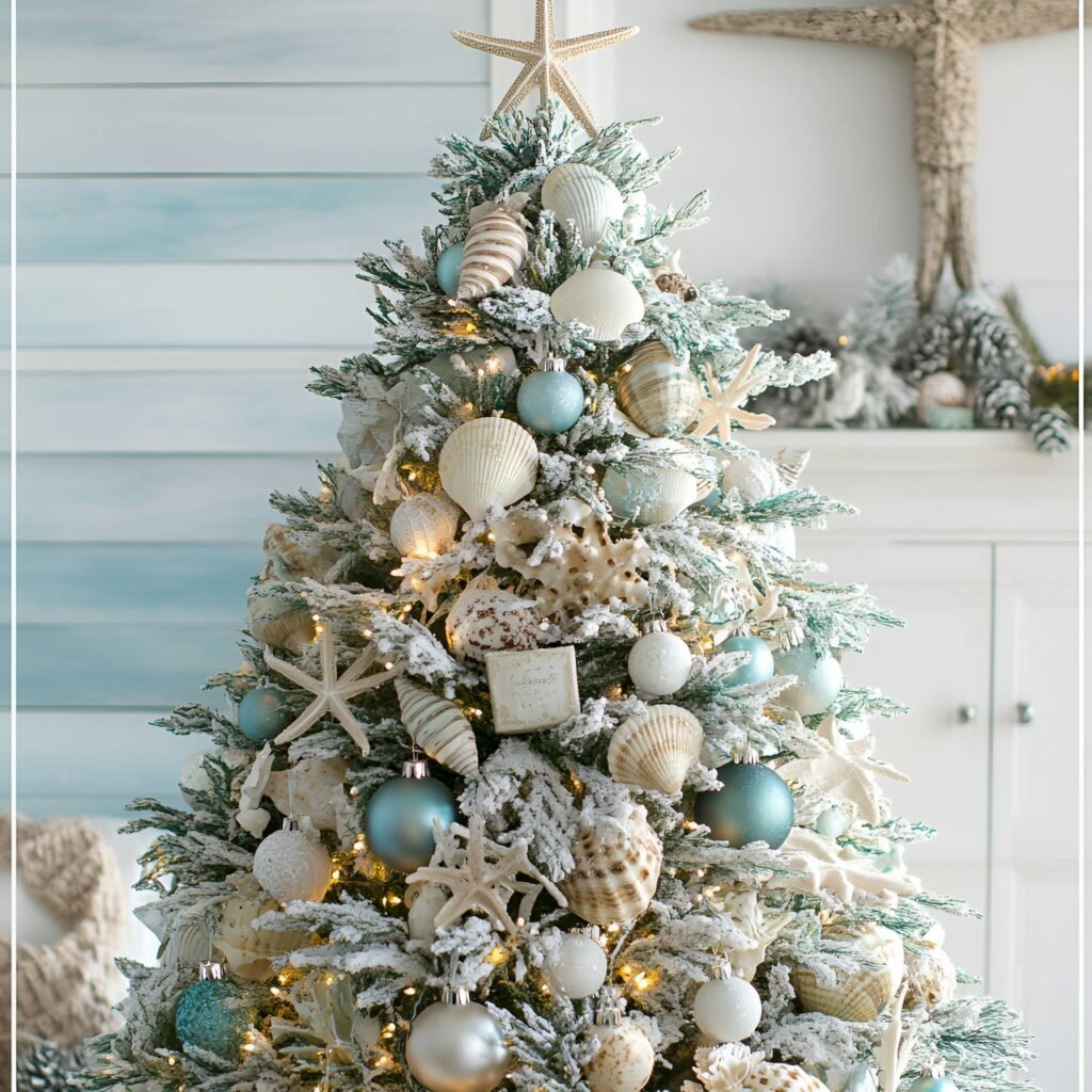 11. Beach-Themed Christmas Tree: Celebrate the Holidays with Coastal Charm