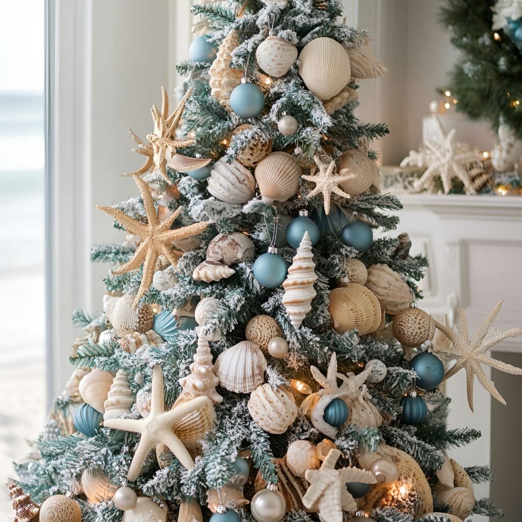 11. Beach-Themed Christmas Tree: Celebrate the Holidays with Coastal Charm