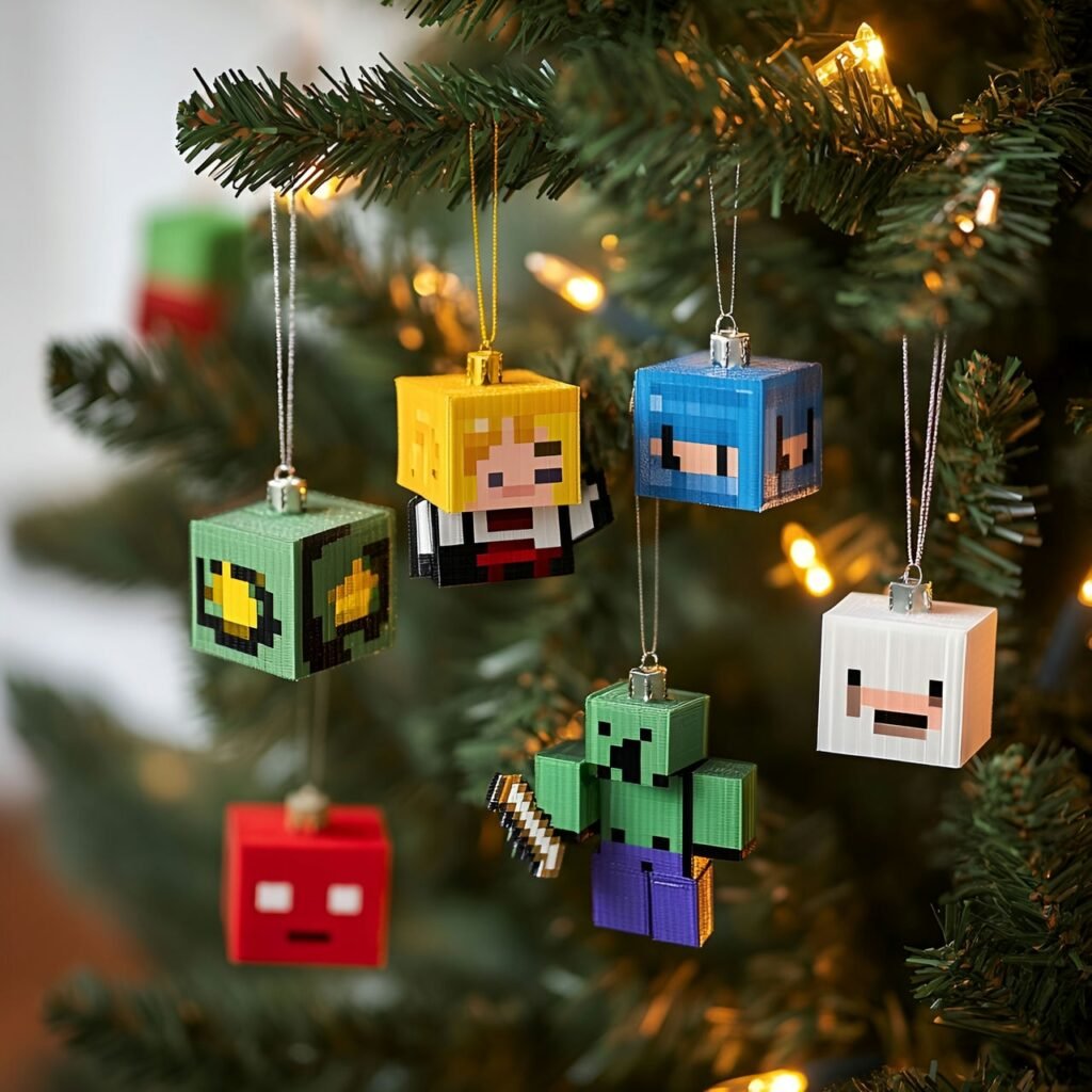 27. Minecraft-Inspired Christmas Tree: Blocky Holiday Décor for Gamers