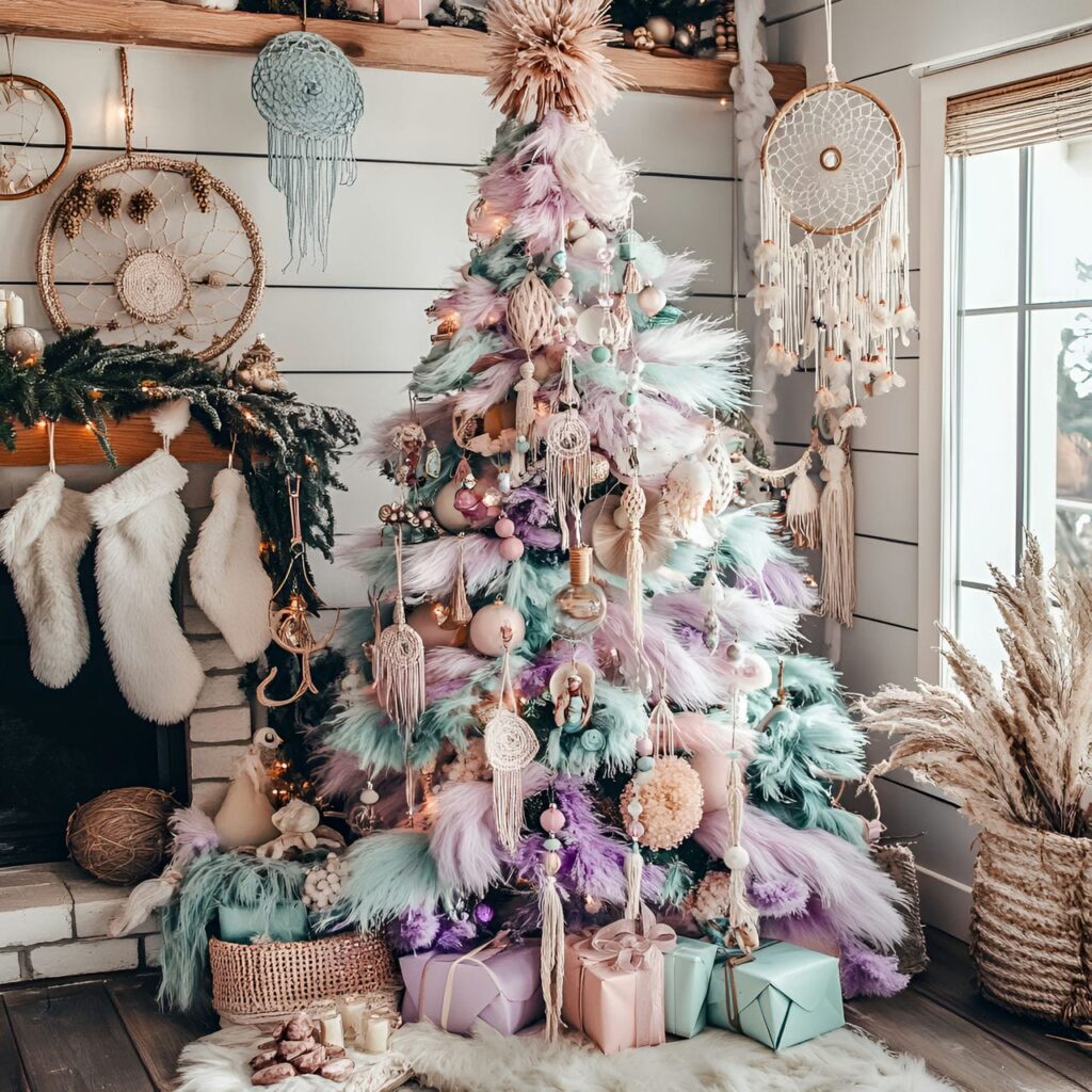 02. Bohemian Pastel Christmas in Scandinavian Style with Dreamcatchers