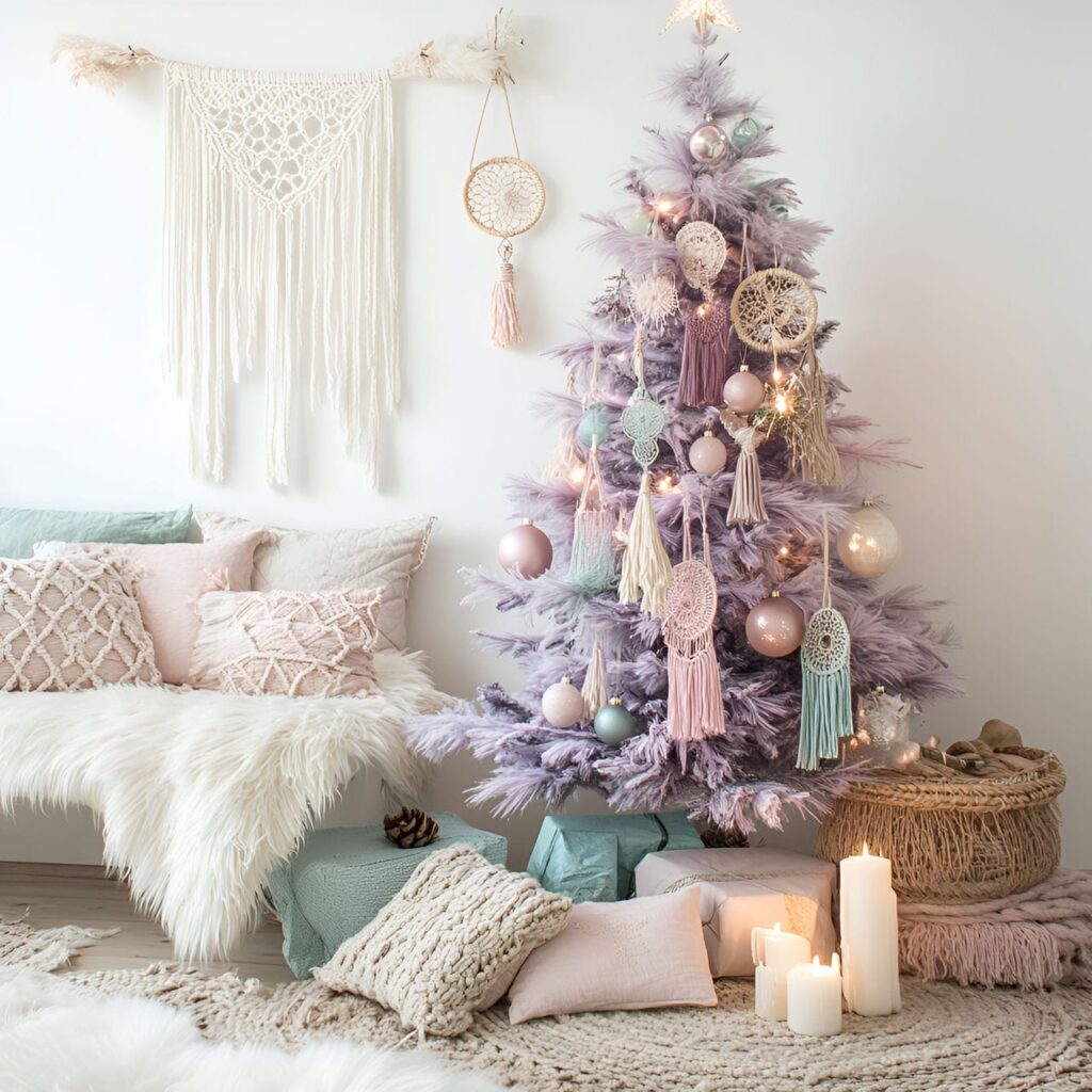 02. Bohemian Pastel Christmas in Scandinavian Style with Dreamcatchers