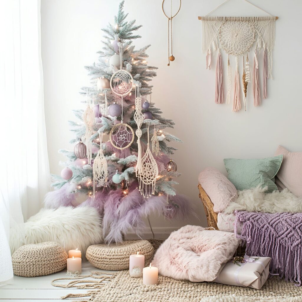 02. Bohemian Pastel Christmas in Scandinavian Style with Dreamcatchers