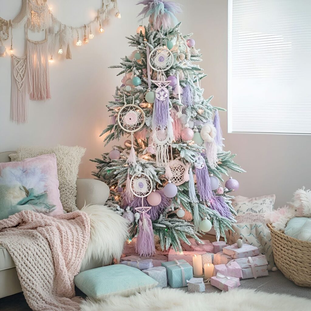 02. Bohemian Pastel Christmas in Scandinavian Style with Dreamcatchers