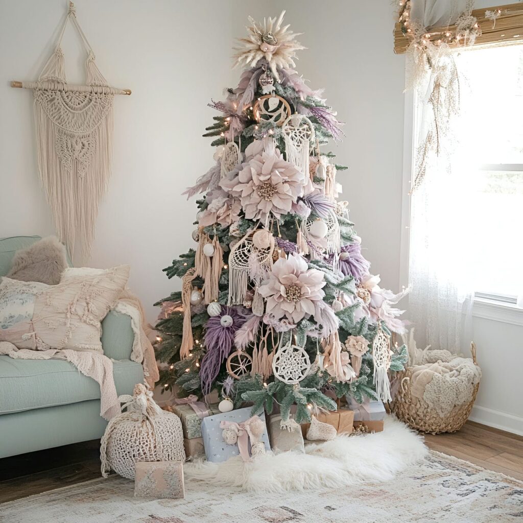 02. Bohemian Pastel Christmas in Scandinavian Style with Dreamcatchers