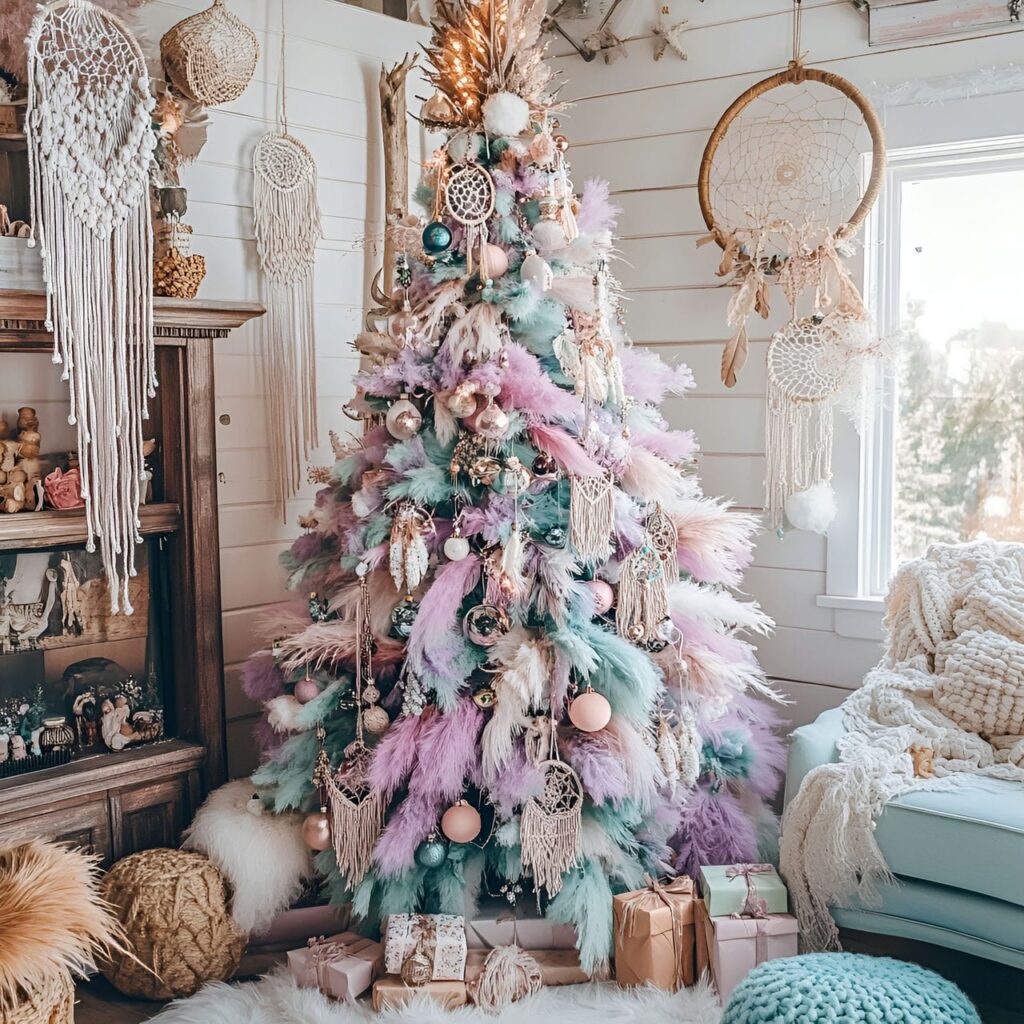 02. Bohemian Pastel Christmas in Scandinavian Style with Dreamcatchers