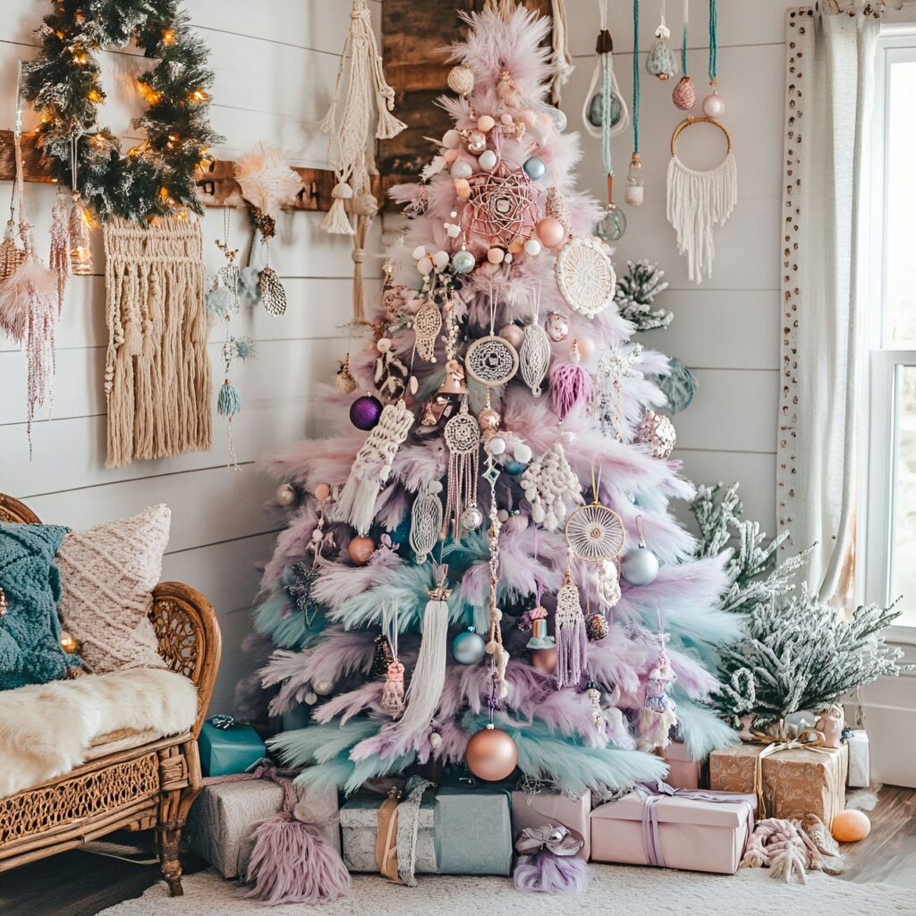 02. Bohemian Pastel Christmas in Scandinavian Style with Dreamcatchers