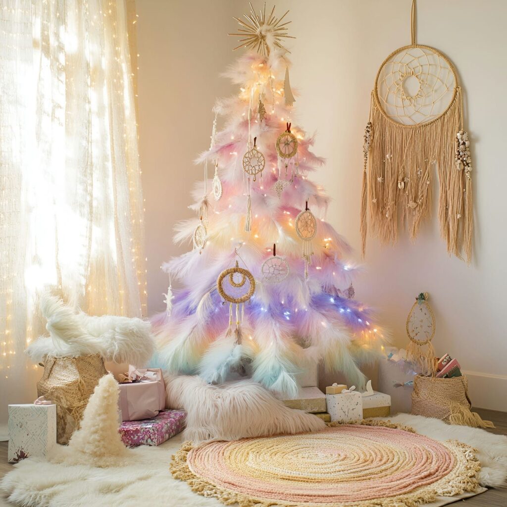 16. Boho Rainbow Light Tree with a Relaxed Rainbow Gradient