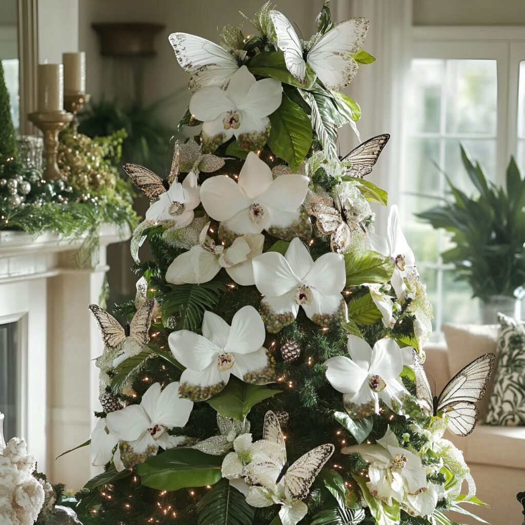 07. Butterfly Garden Tree with Floral Accents and Butterfly Ornaments