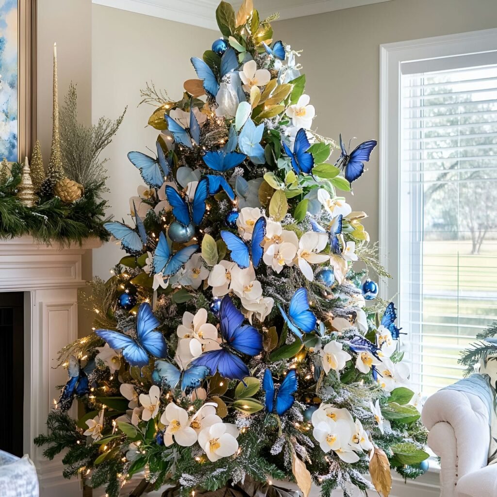 07. Butterfly Garden Tree with Floral Accents and Butterfly Ornaments