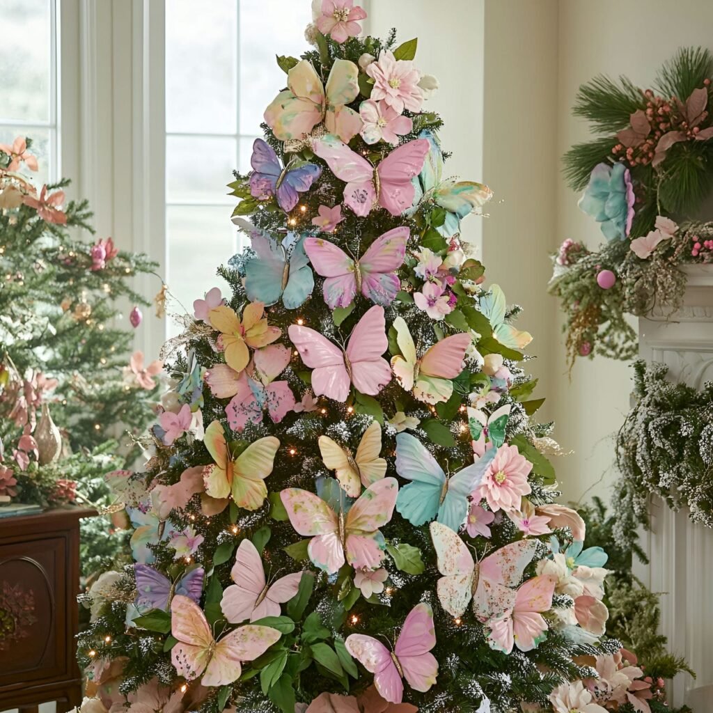 07. Butterfly Garden Tree with Floral Accents and Butterfly Ornaments