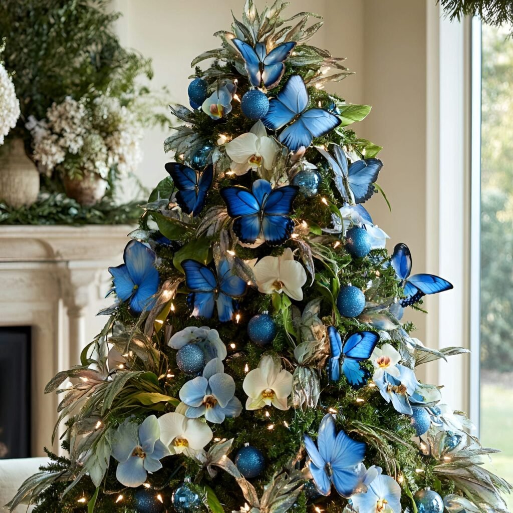 07. Butterfly Garden Tree with Floral Accents and Butterfly Ornaments