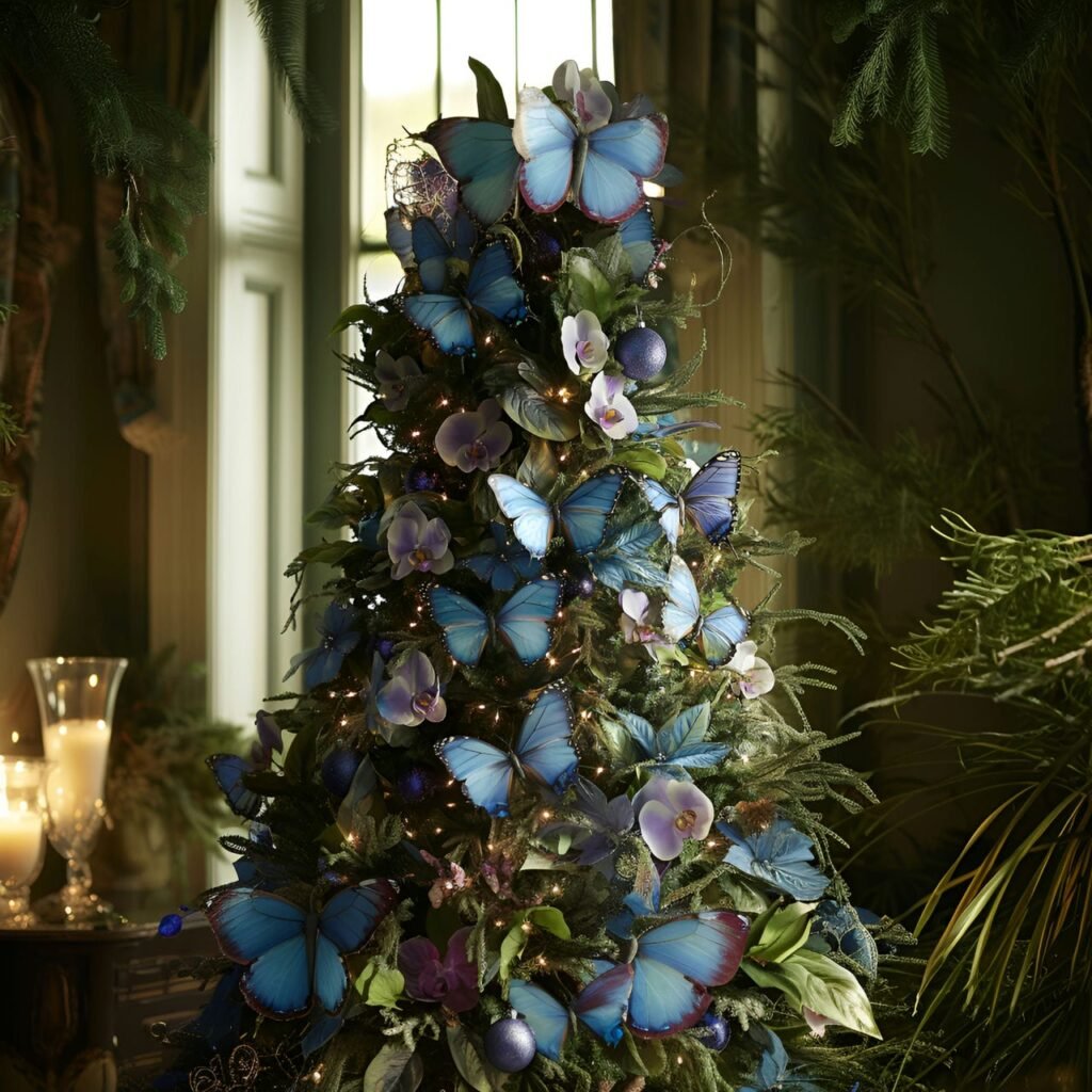 07. Butterfly Garden Tree with Floral Accents and Butterfly Ornaments