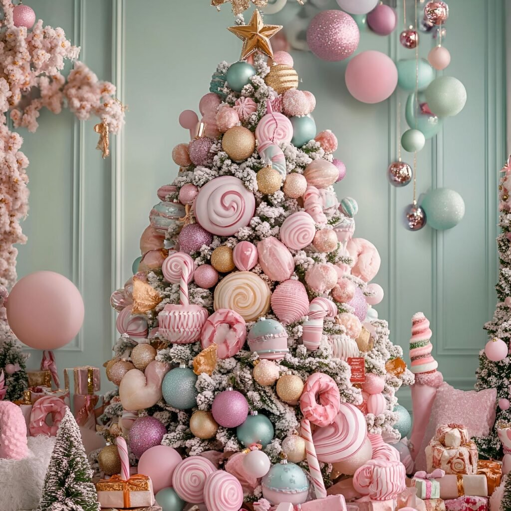 10. Candyland Christmas Tree: Sweeten Your Holidays with Candy-Themed Décor