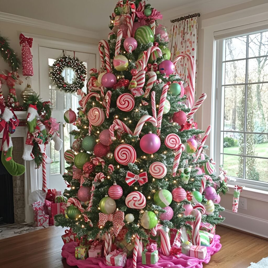 10. Candyland Christmas Tree: Sweeten Your Holidays with Candy-Themed Décor