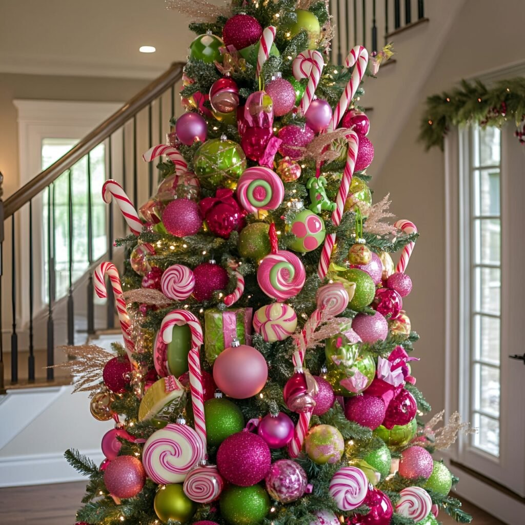 10. Candyland Christmas Tree: Sweeten Your Holidays with Candy-Themed Décor