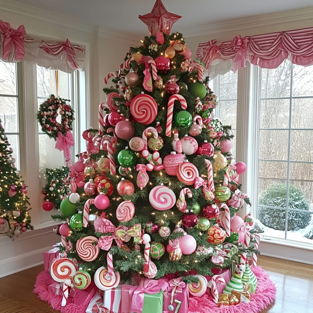 10. Candyland Christmas Tree: Sweeten Your Holidays with Candy-Themed Décor