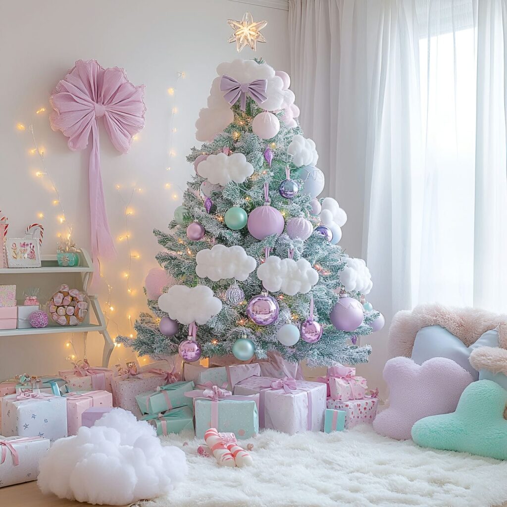 03. Candyland Pastel Christmas Tree with Candy-Shaped Ornaments