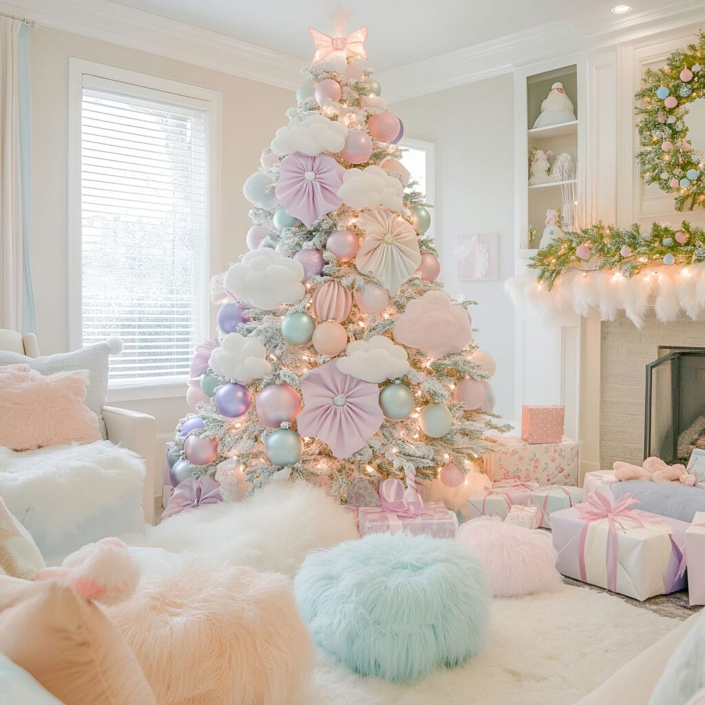 03. Candyland Pastel Christmas Tree with Candy-Shaped Ornaments