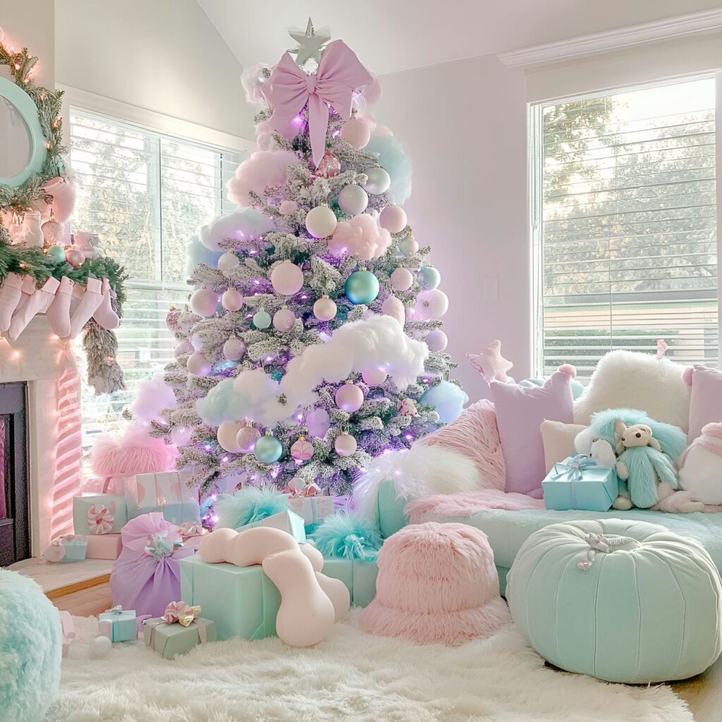 03. Candyland Pastel Christmas Tree with Candy-Shaped Ornaments