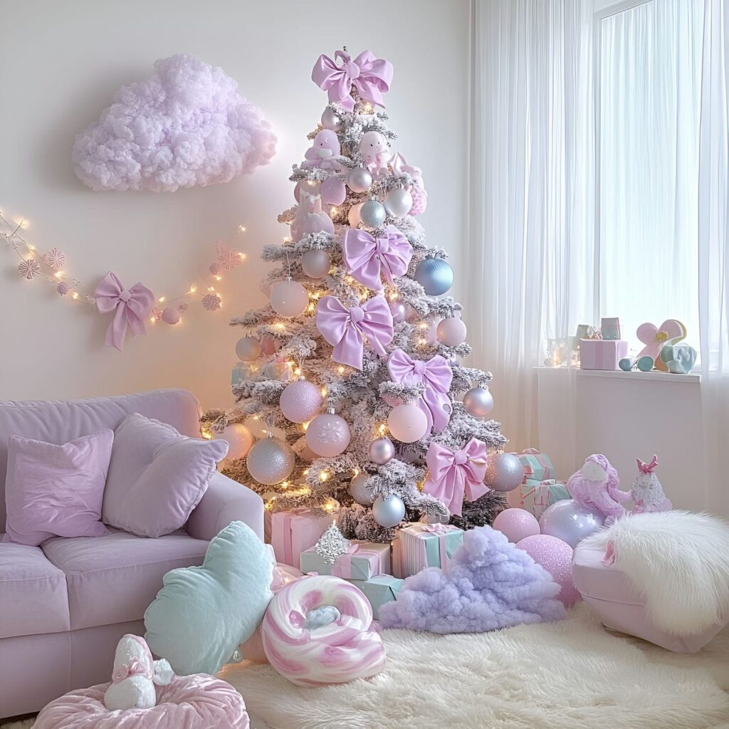 03. Candyland Pastel Christmas Tree with Candy-Shaped Ornaments