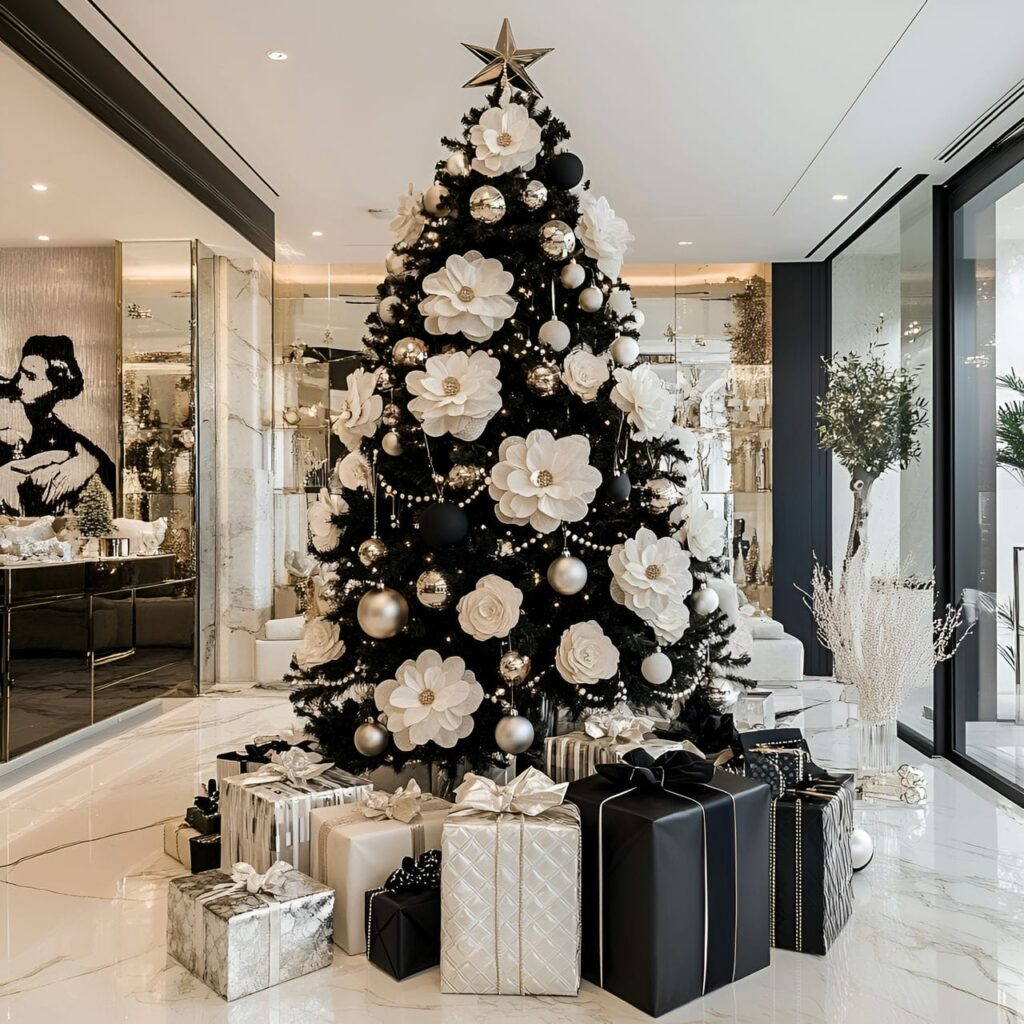 03. Chanel Christmas Tree with Black and White Pearl Décor