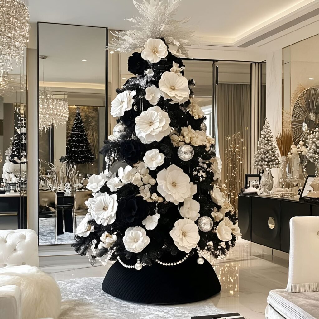 03. Chanel Christmas Tree with Black and White Pearl Décor