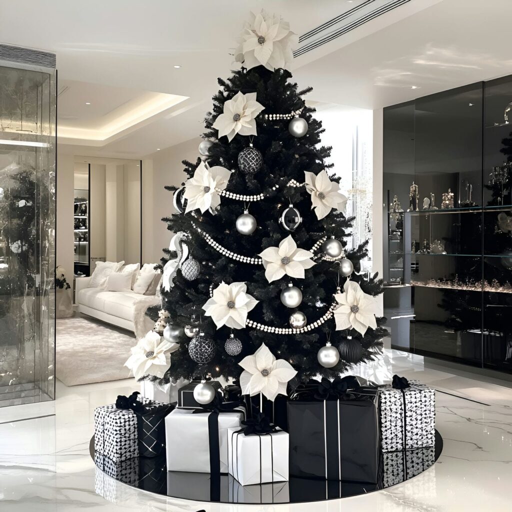 03. Chanel Christmas Tree with Black and White Pearl Décor