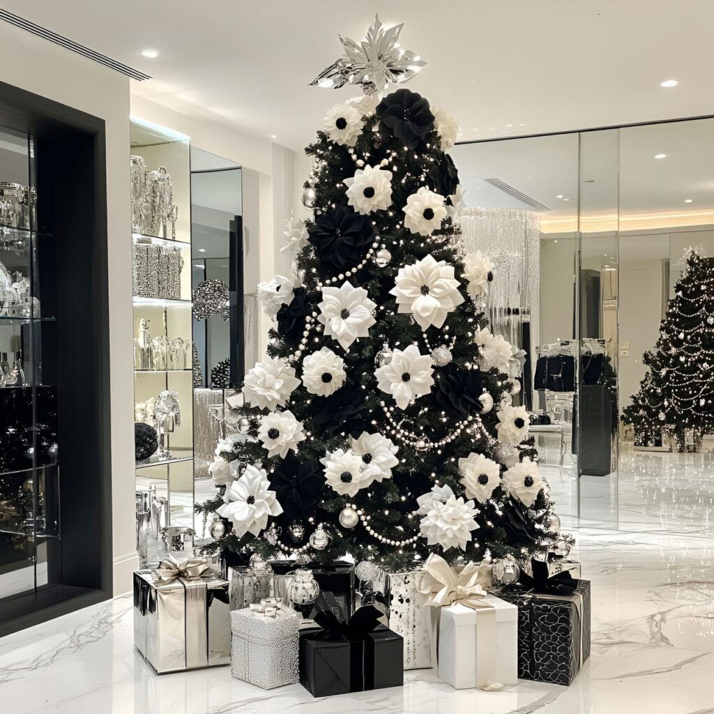 03. Chanel Christmas Tree with Black and White Pearl Décor