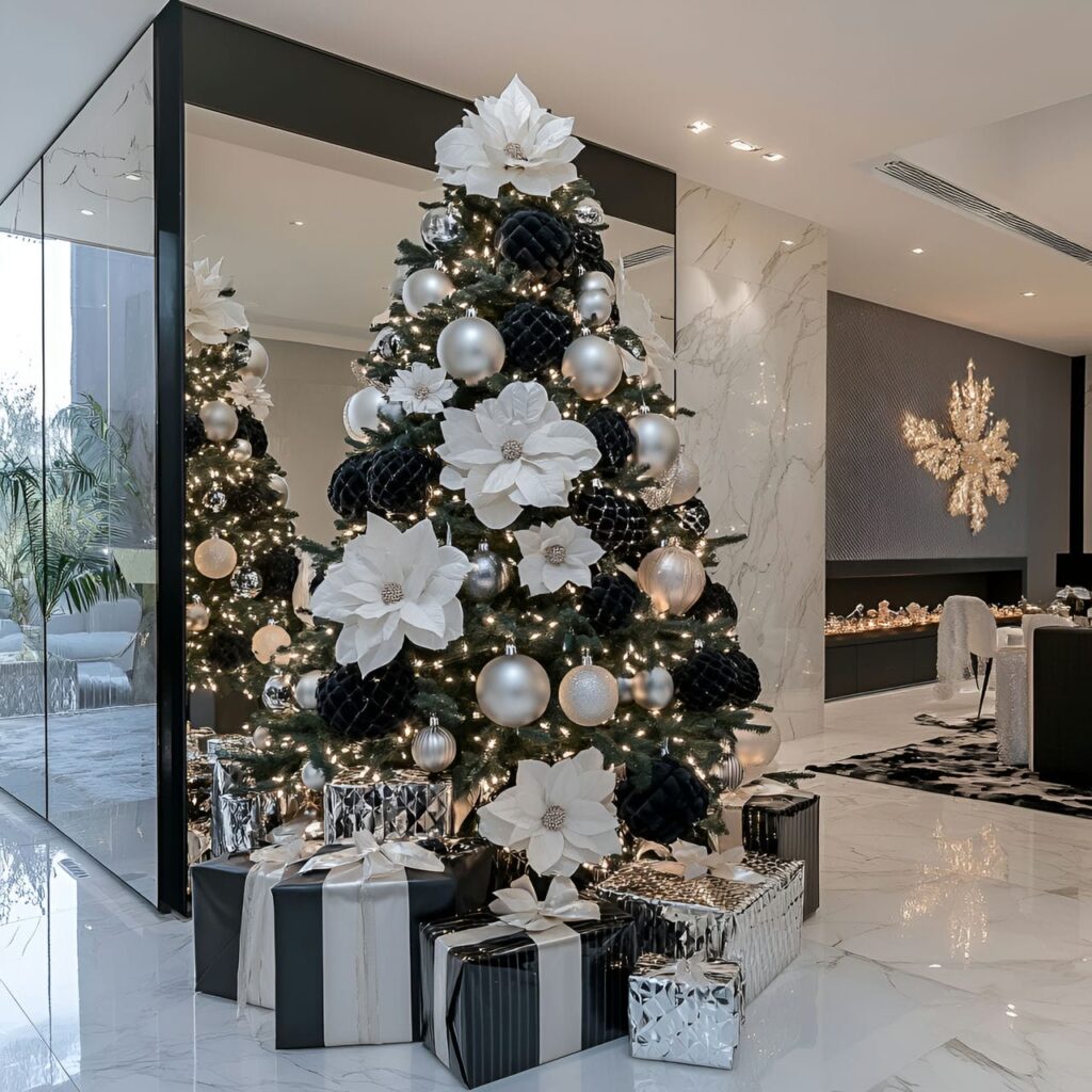 03. Chanel Christmas Tree with Black and White Pearl Décor