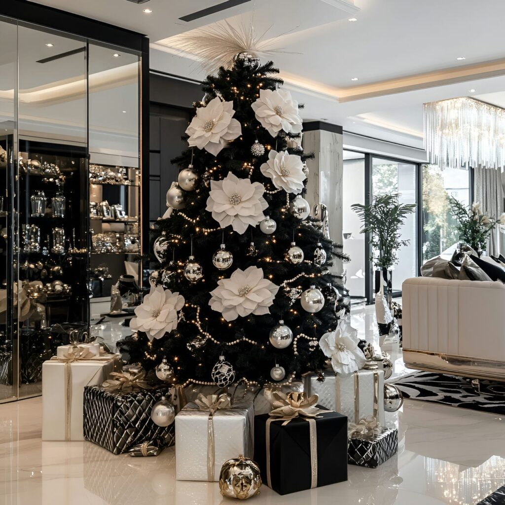 03. Chanel Christmas Tree with Black and White Pearl Décor