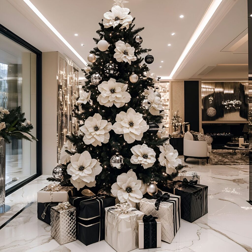 03. Chanel Christmas Tree with Black and White Pearl Décor