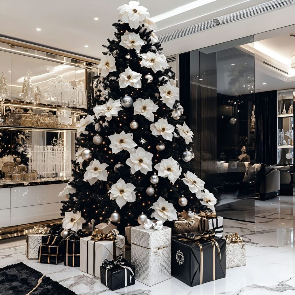 03. Chanel Christmas Tree with Black and White Pearl Décor